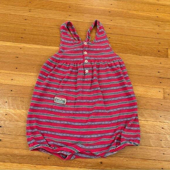 Ralph Lauren pink stripe sleeveless romper - Picture 1 of 5